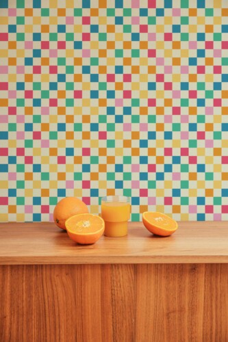 Traditional Vibrant Check Harmony wallpaper by Fancy Walls