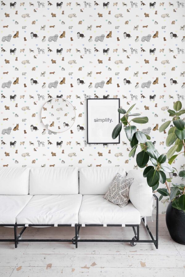 Colorful Canine Charm self-adhesive wallpaper by Fancy Walls