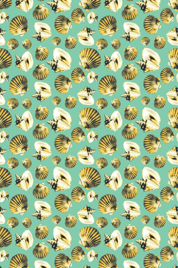 Fresh Seashell Green self-adhesive wallpaper for vibrant interiors