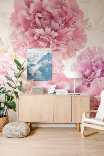 Vibrant Peony wall mural peel and stick by Fancy Walls