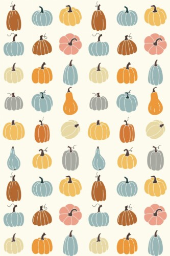 Pattern repeat of Vibrant Pumpkin Patch removable wallpaper design