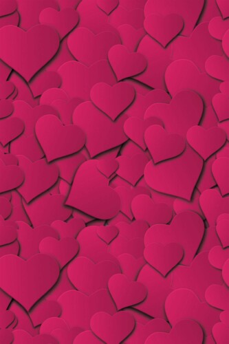 3D heart-themed peel and stick wallpaper Red Fun Fancy Walls