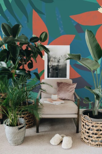 Removable wall mural featuring Vintage Abstract Flower by Fancy Walls