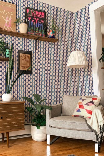 Vintage Blue Charm self-adhesive wallpaper by Fancy Walls