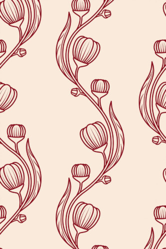 Pattern repeat of Vintage chinoiserie removable wallpaper design
