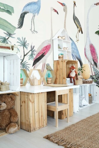Green Plant and tree wall paper mural by Fancy Walls