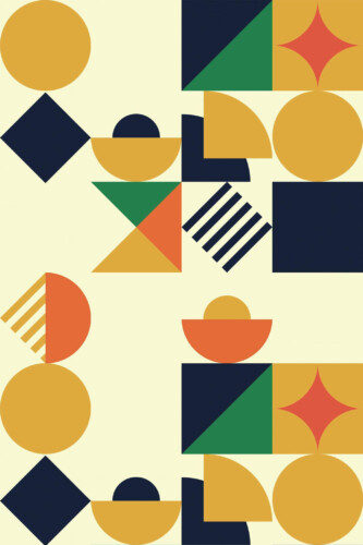 Pattern repeat of Vintage geometry removable wallpaper design