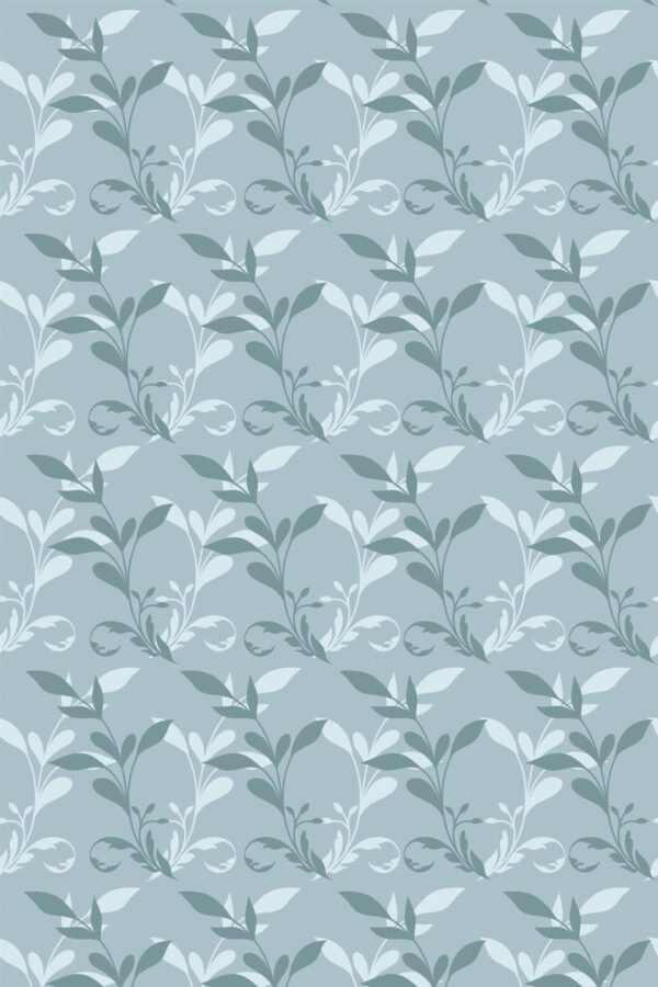 Pattern repeat of Vintage leaf design removable wallpaper design