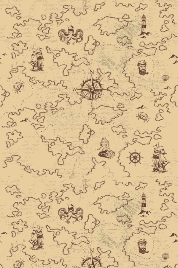 Old-World Voyage Chic removable wallpaper from Fancy Walls