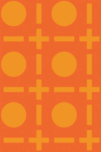 Pattern repeat of Vintage Orange Geometry removable wallpaper design