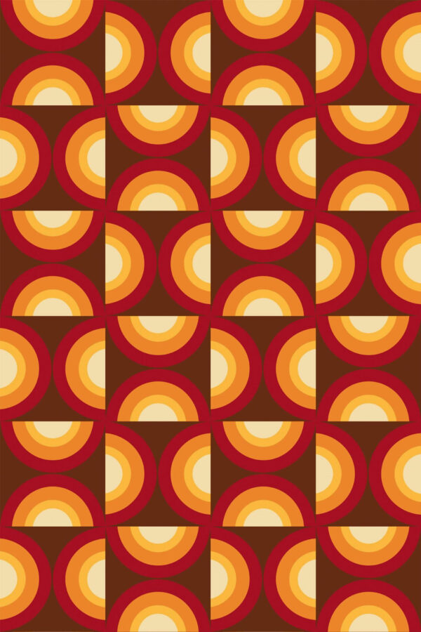 Pattern repeat of Vintage retro removable wallpaper design