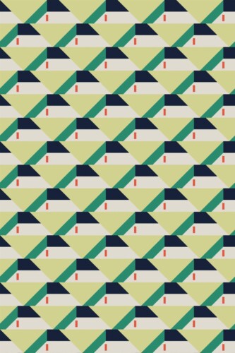 Pattern repeat of Vintage textile inspired removable wallpaper design