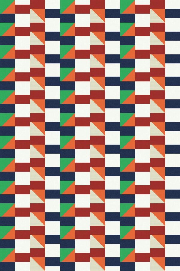 Pattern repeat of Vintage textile removable wallpaper design
