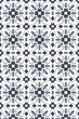 Pattern repeat of Vintage tile removable wallpaper design