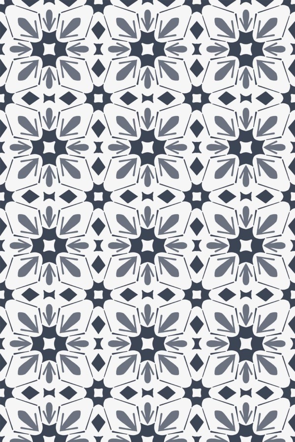 Pattern repeat of Vintage tile removable wallpaper design