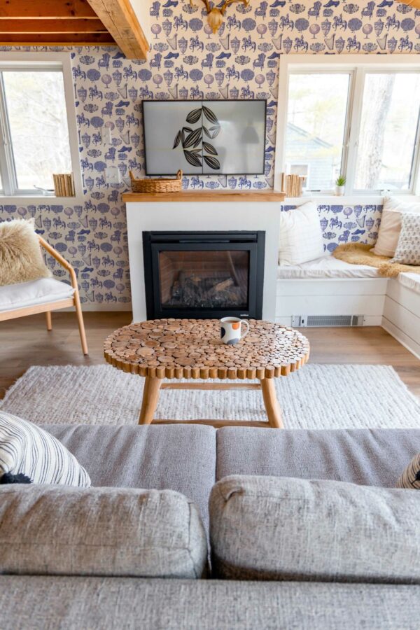 Fancy Walls unpasted wallpaper in Vintage Toile Whimsy design