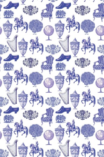 Traditional Blue Toile Charm wallpaper from Fancy Walls