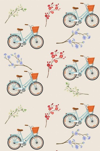 Pattern repeat of Vintage tour de France removable wallpaper design