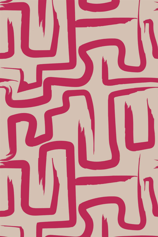 Pattern repeat of Viva magenta aesthetic brushstroke removable wallpaper design