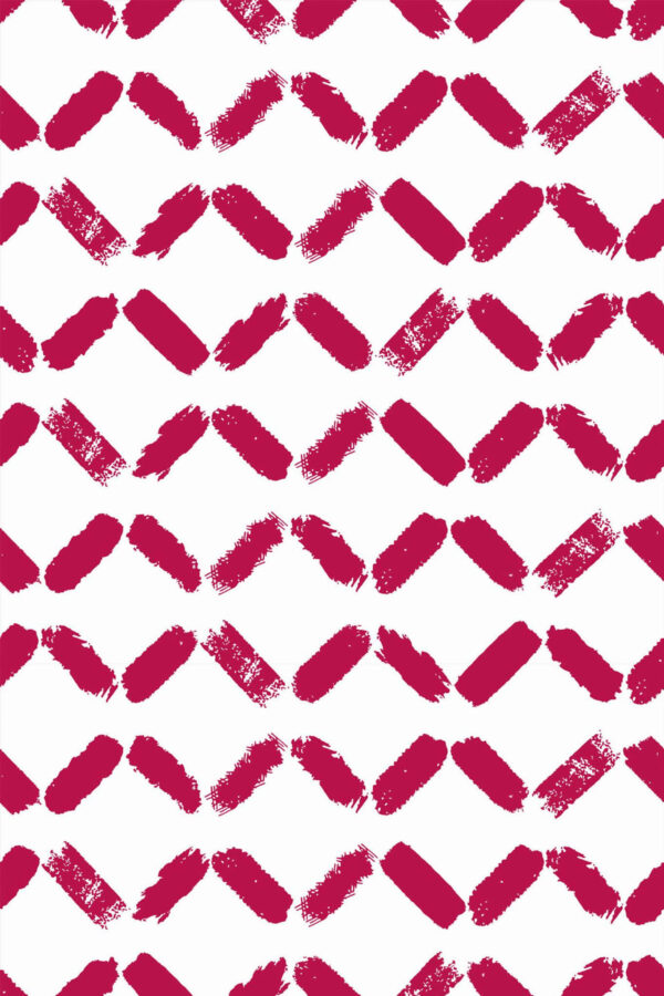 Pattern repeat of Viva magenta zig zag brush stroke removable wallpaper design