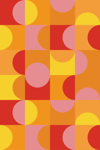 Pattern repeat of Vivid geometric removable wallpaper design