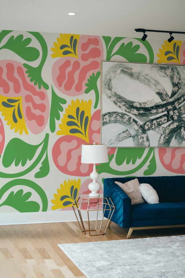 Peel and stick wall murals by Fancy Walls featuring colorful wildflowers