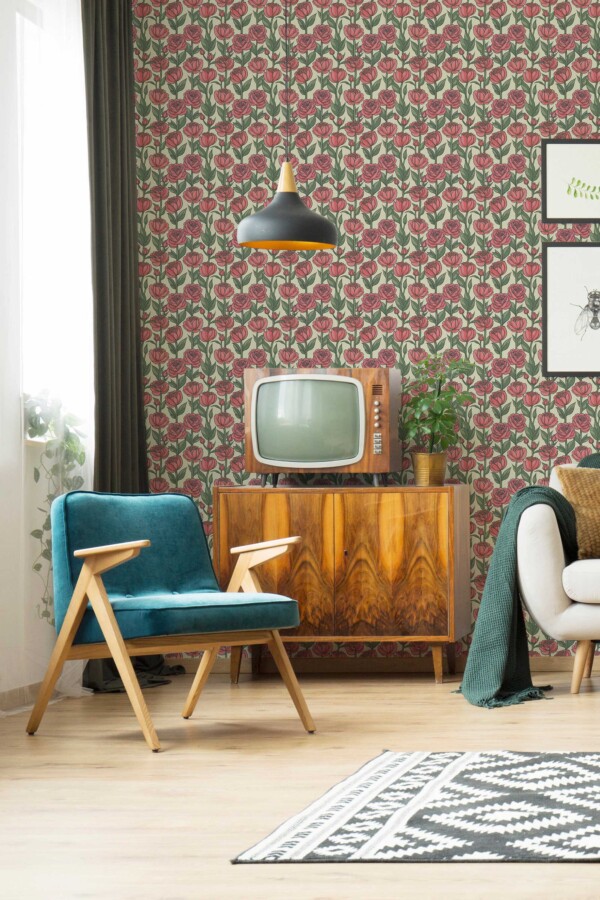 Rosy Chateau Wallpaper