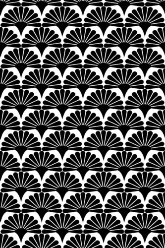 Unpasted Monochrome Art Deco wallpaper in black and white by Fancy Walls.
