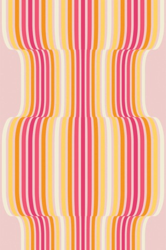 Traditional wallpaper in Vibrant Pink Rhythm theme from Fancy Walls