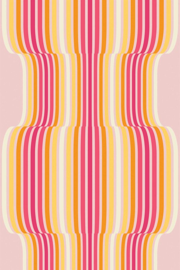 Traditional wallpaper in Vibrant Pink Rhythm theme from Fancy Walls