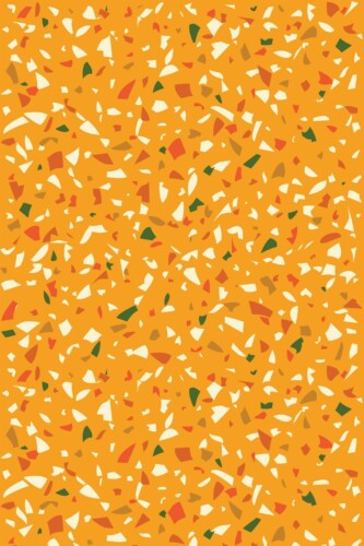 Pattern repeat of Warm Orange Terrazzo removable wallpaper design