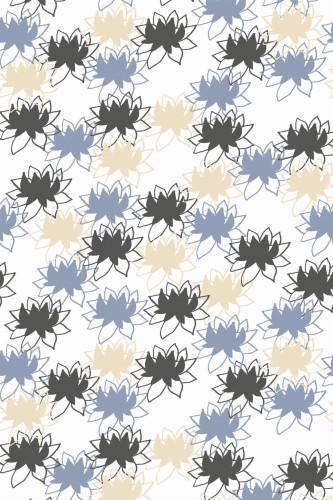 Pattern repeat of Water lily removable wallpaper design
