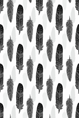 Pattern repeat of Watercolor feather removable wallpaper design