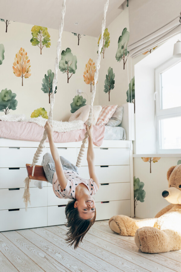 Watercolor tree wall mural peel and stick by Fancy Walls