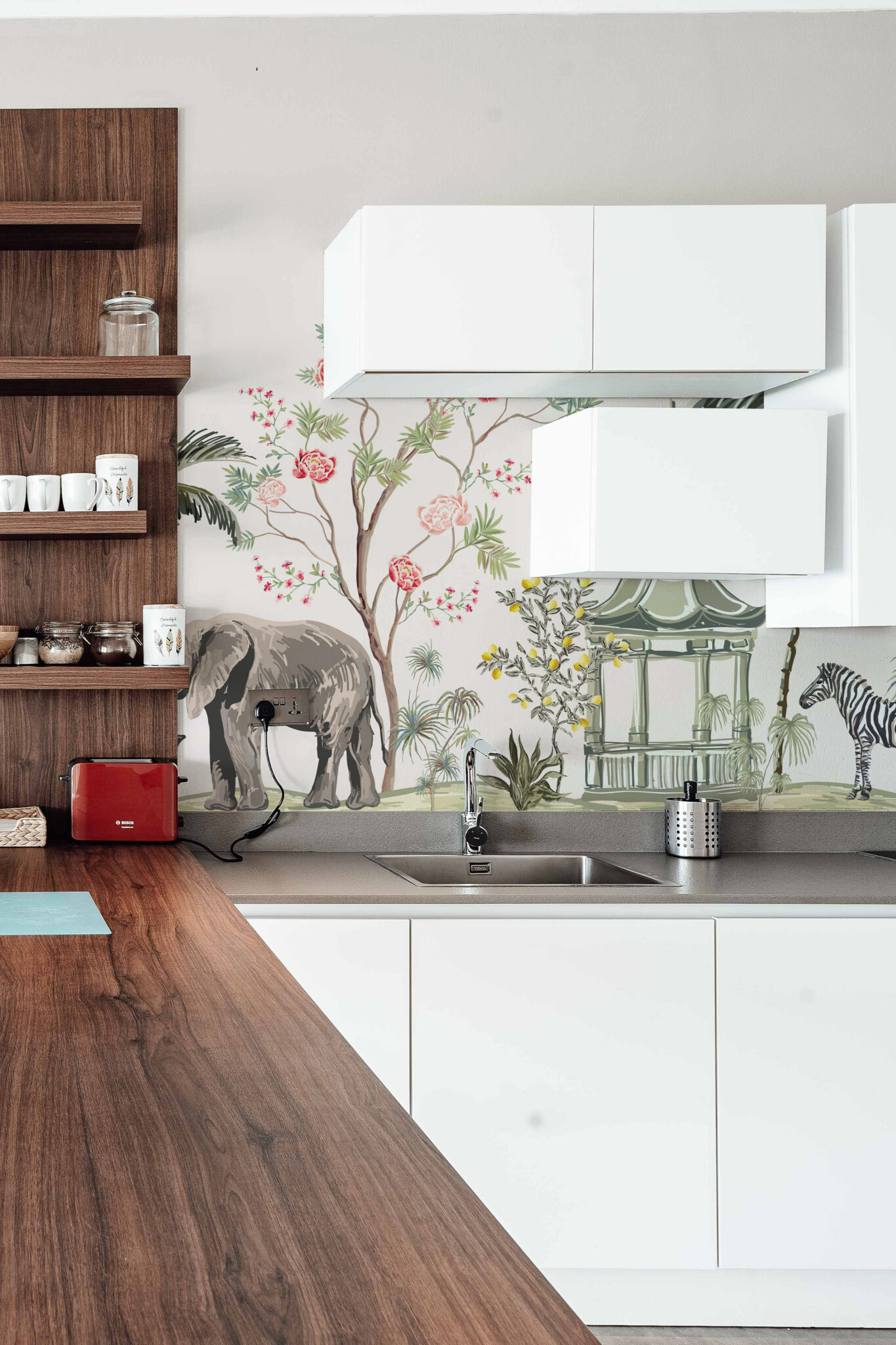 Fancy Walls exotic jungle scene wall mural peel and stick