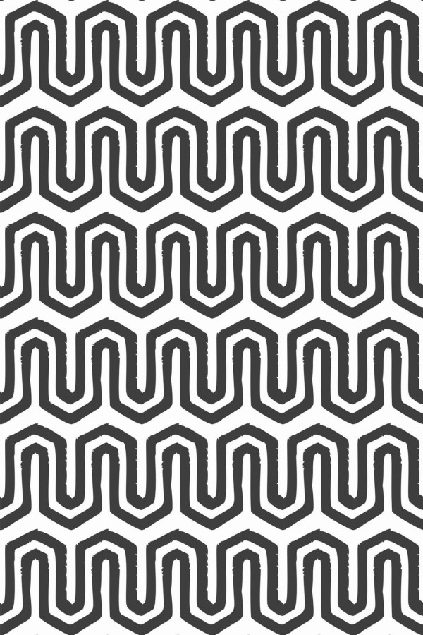Pattern repeat of Wavy geometric removable wallpaper design