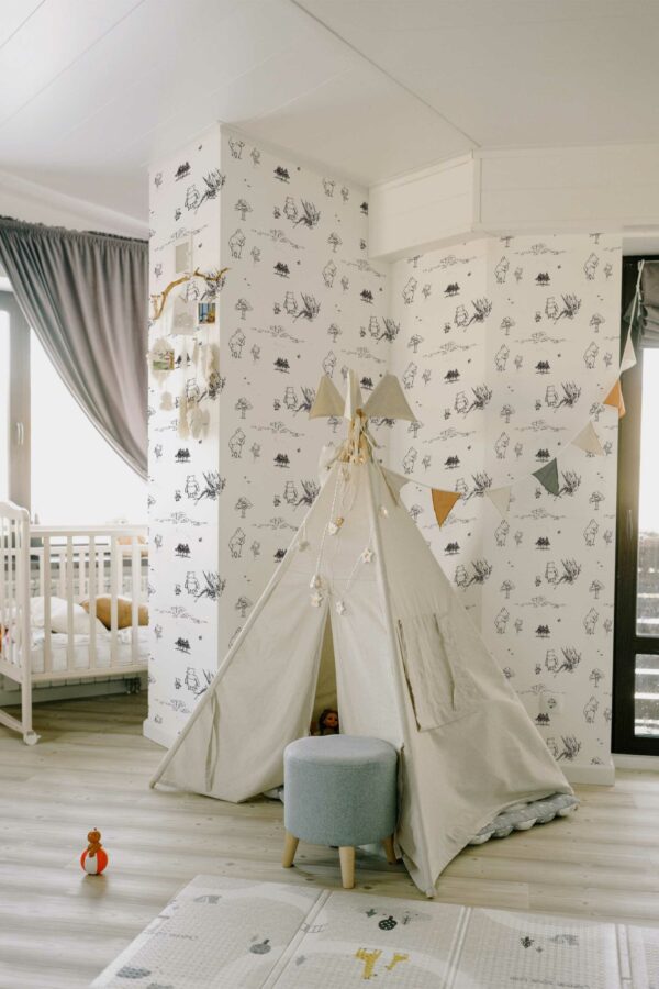 Charcoal Forest Friends Journey Removable Wallpaper from Fancy Walls