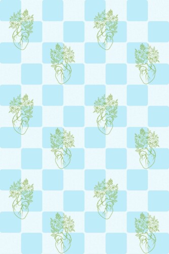 Artistic Blue Checkered Self-Adhesive Wallpaper
