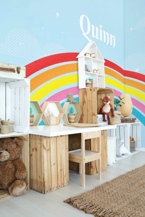 Fancy Walls Removable Wall Mural showcasing a Colorful Rainbow
