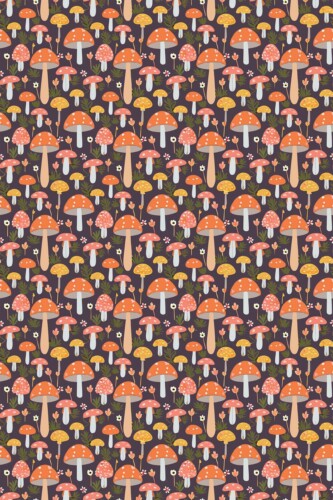 Traditional wallpaper design Retro Mushroom Mélange by Fancy Walls