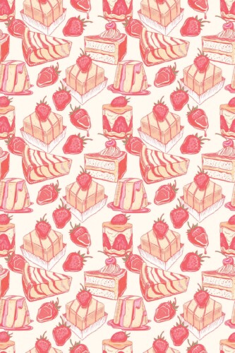 Wallpaper for walls featuring whimsical pink bakery elements from Fancy Walls