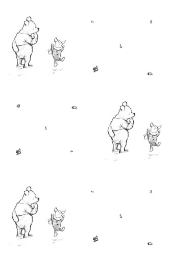 Unpasted Wallpaper Featuring BearPiglet Pattern by Fancy Walls