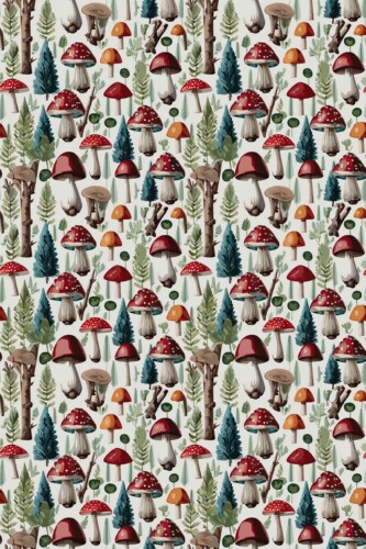 Colorful Mushroom Grove self-adhesive wallpaper by Fancy Walls