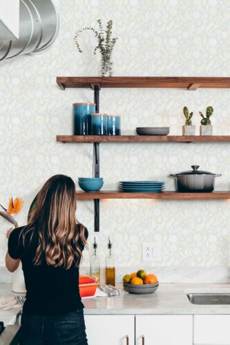 White Petal Touch self-adhesive wallpaper by Fancy Walls