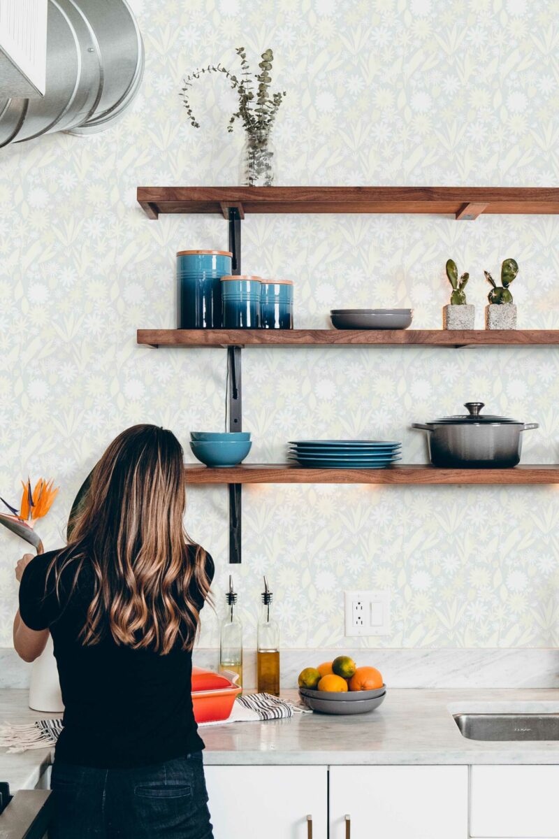 White Petal Touch self-adhesive wallpaper by Fancy Walls