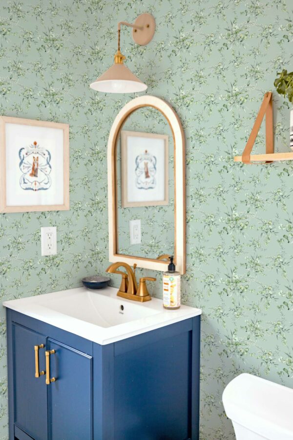 Sage Blossom unpasted wallpaper by Fancy Walls