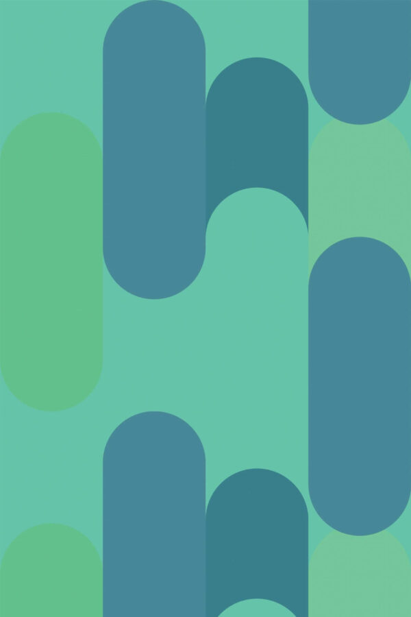 Pattern repeat of Whispers of Turquoise Geometry removable wallpaper design