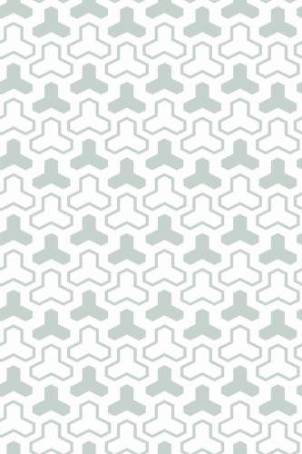Pattern repeat of White and green geometric shapes removable wallpaper design