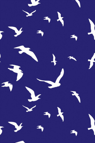 Pattern repeat of White birds removable wallpaper design