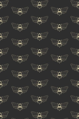 Pattern repeat of Wild bee removable wallpaper design